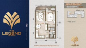 Layout căn hộ 1 PN The Legend City