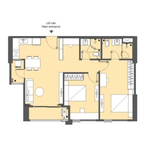 Layout căn hộ 2PN