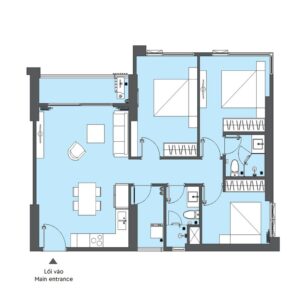 Layout căn hộ 2PN