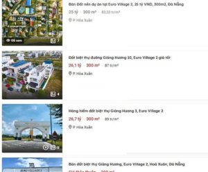 Giá bán hiện tại của dự án Euro Village 2